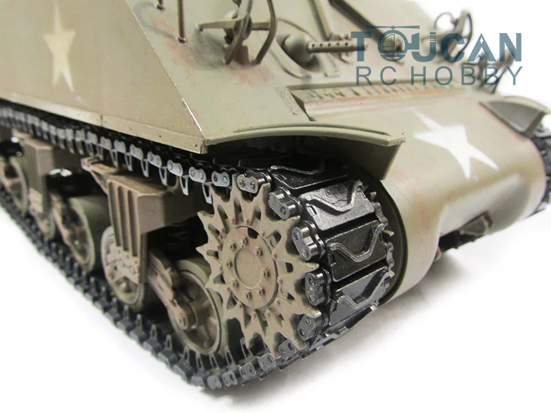 Metal Mato 1/16 M4A3 Sherman RC Tank RTR Infrared Recoil Army Green 1230 TH00673-SMT4