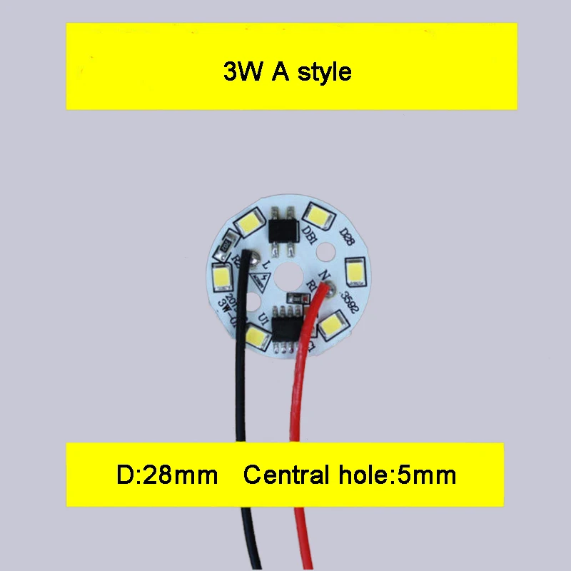 Input AC 220V Driver Free SMD led Chip 3W 5W 6W 7W 9W 12W 15W 18W White with Aluminum Pcb Base