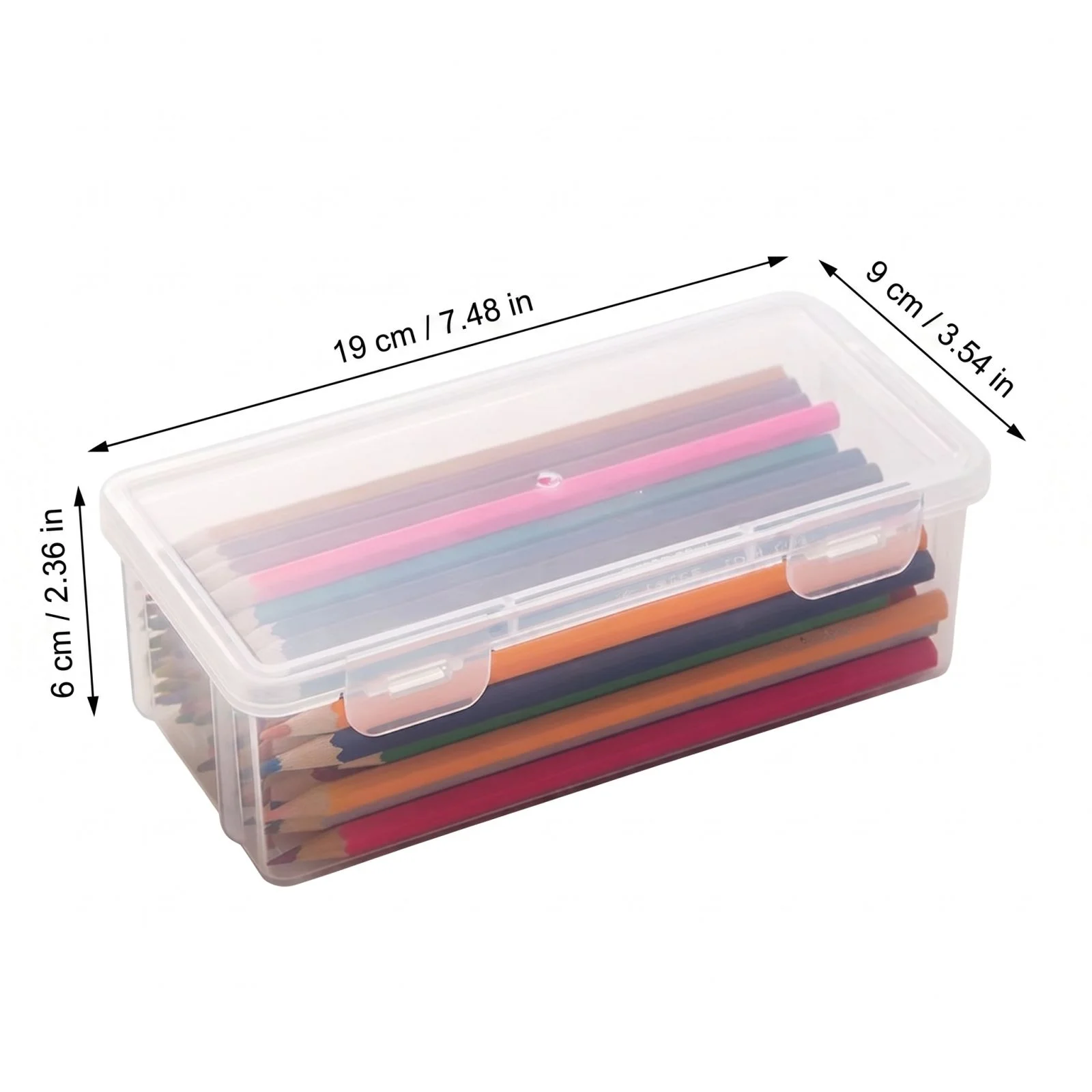 Transparent Pencil Case Large Capacity Pencil  Organizer Box Children’s Stationery Storage Container for Colored Pencils