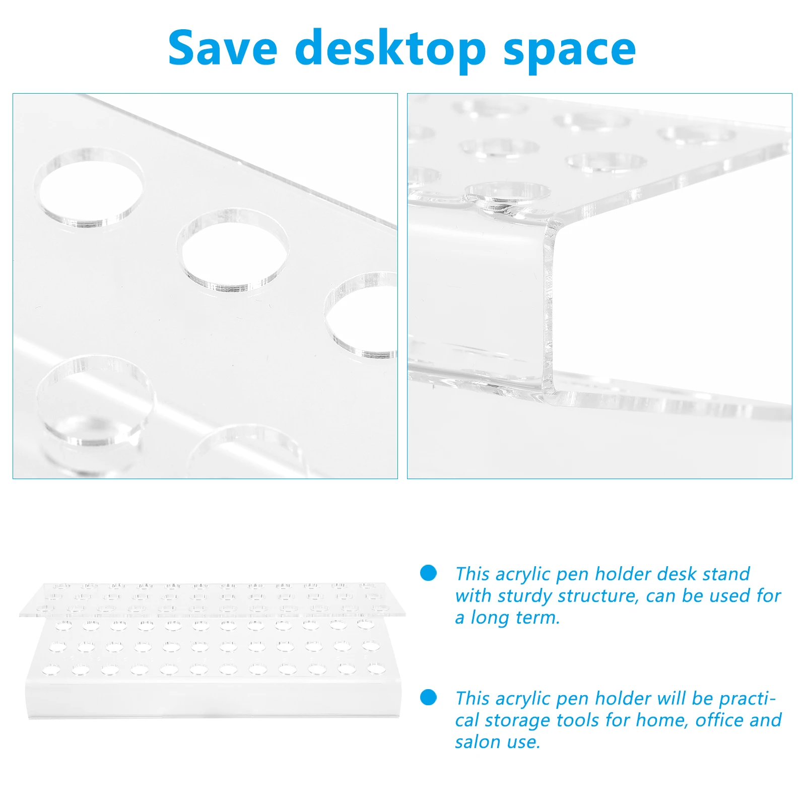 

Clear Acrylic Pen Holder Display Stand Brush Organizer Rack For Pencil Makeup Eyebrow Desk Storage Office Salon Pencil