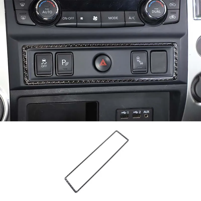 

For 2016-2023 Nissan Titan soft carbon fiber car central control warning light switch frame sticker car interior accessories