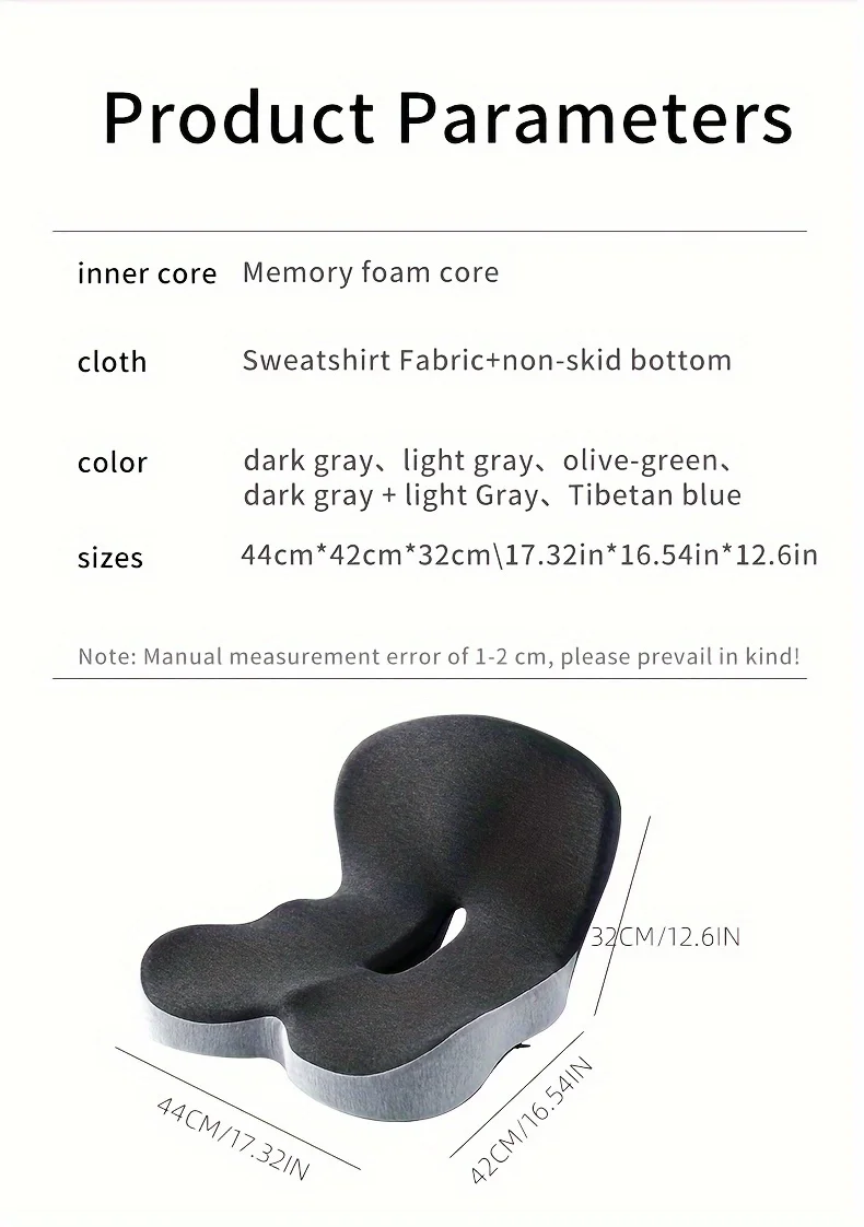 Solvath Ergonomic Seat Cushion with Backrest Soft Supportive Washable Office Chair Pad for Hip Waist Comfort Ideal for Long Sitt