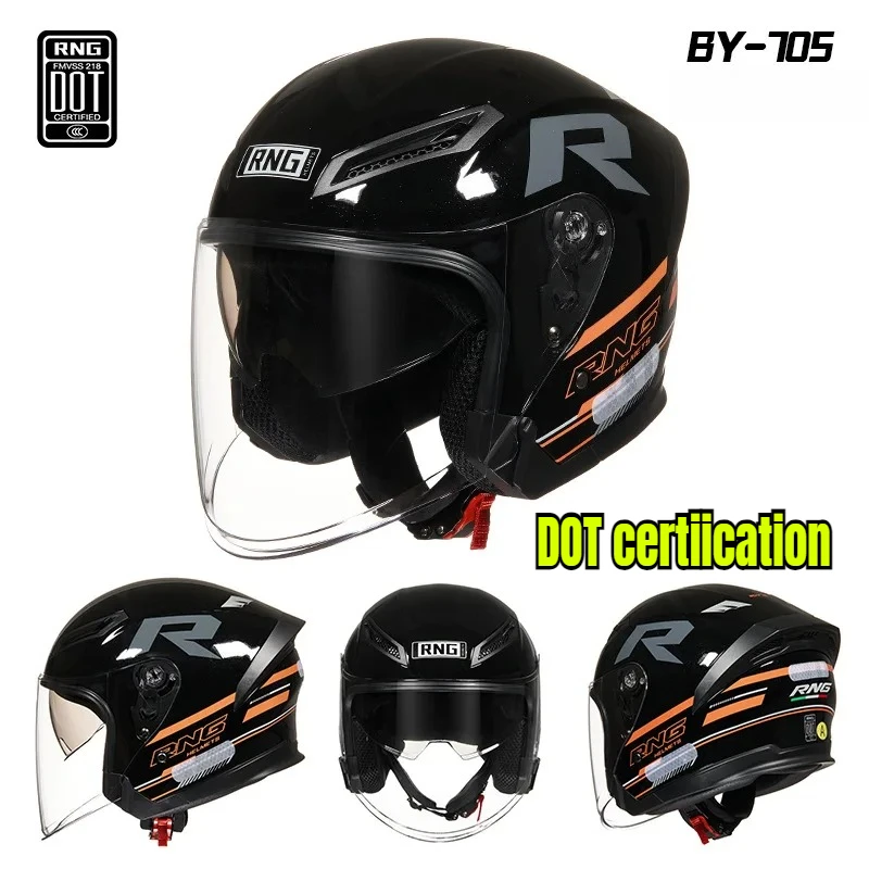 

For RNG Double Lens Abs Half Face Motorcycle Helmet Motorcycle Off-Road Helmet Adult Helmet Motorcycle Accessories