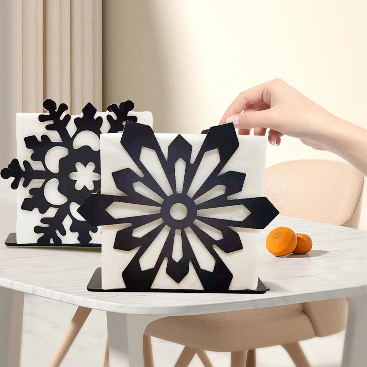 Contemporary Artistic Metal Table Napkin Stand Freestanding Paper Tissue Storage Frame Minimalist Tabletop Tidy Accessory Perfec