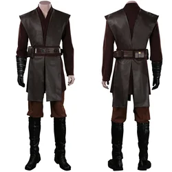 Anakin Cosplay Space Battle Disguise Costume Adult Men Fantasy Uniform Vest Pants Belt Outfits Halloween Carnival Party Suit