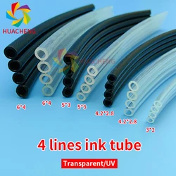 4 Lines 5 Meters Ink Tube Transparent/UV  for Large Format Inkjet Printer Ink Pipe Hose 3x2/4.2x2.8/4x2.5/4x3/5x3/6x4mm 4 Ways