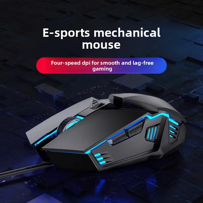 Wired Breathing luminous Macro Driver E-Sports Mouse for Gaming & Office Computer Accessories Compatible with CrossFire & PUBG