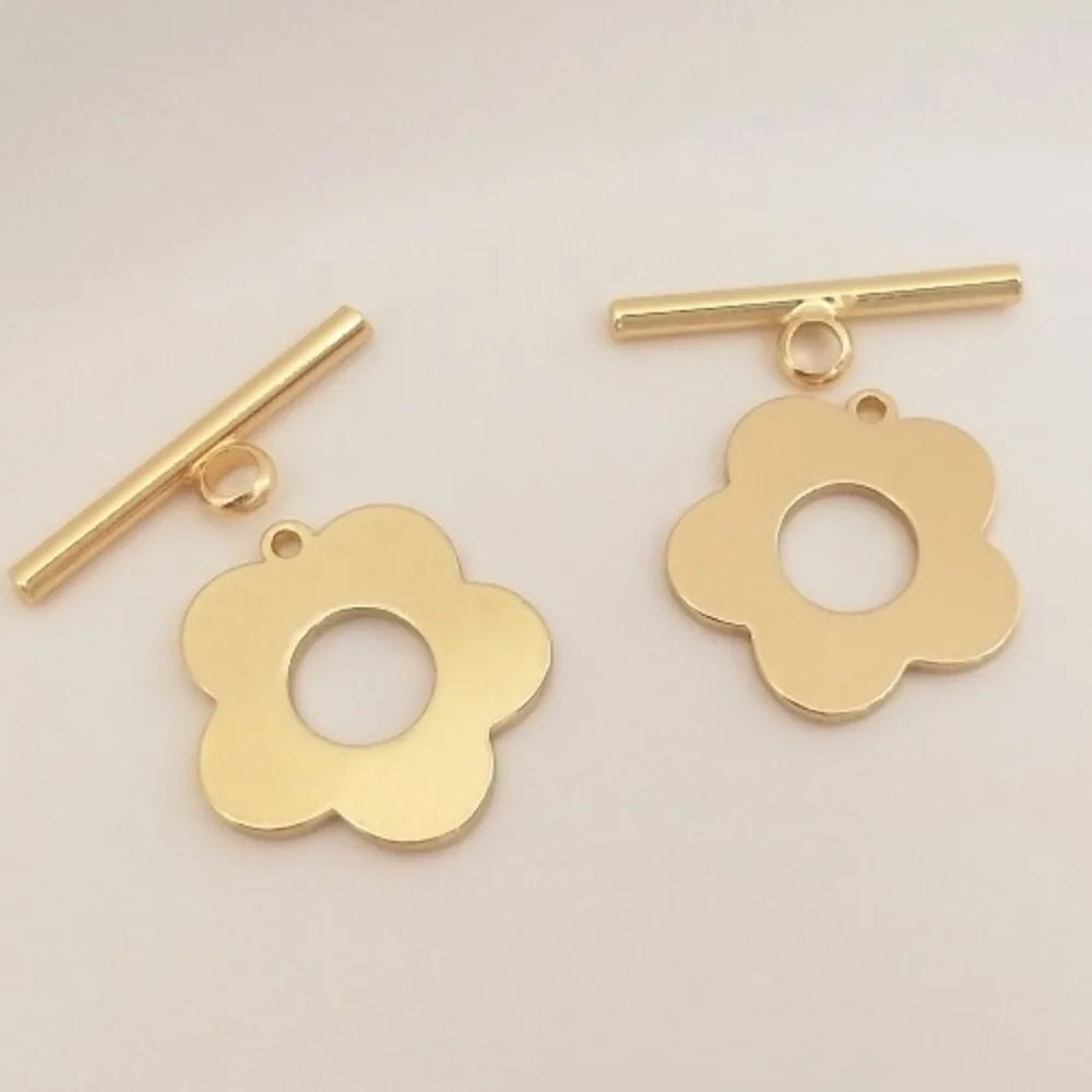 Copper Clasps Gold Color Plum Blossom OT Buckle Bracelet Buckle Crystal Pearl Necklace Buckle DIY Jewelry Connection Accessories