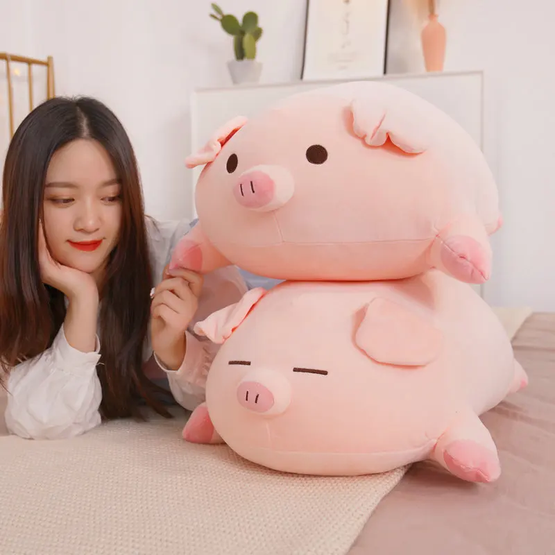 40-100cm Cartoon Fat Pig Plush Toy Lovely Soft Animal Pillow Big Doll Stuffed For Boys Girls Birthday Gifts