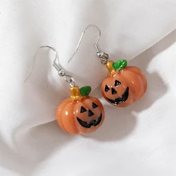 Fashion 1pair Halloween Pumpkin Dangle Earrings Jewelry for Women Girls Resin Pumpkin Drop Earrings Jewelry Gifts