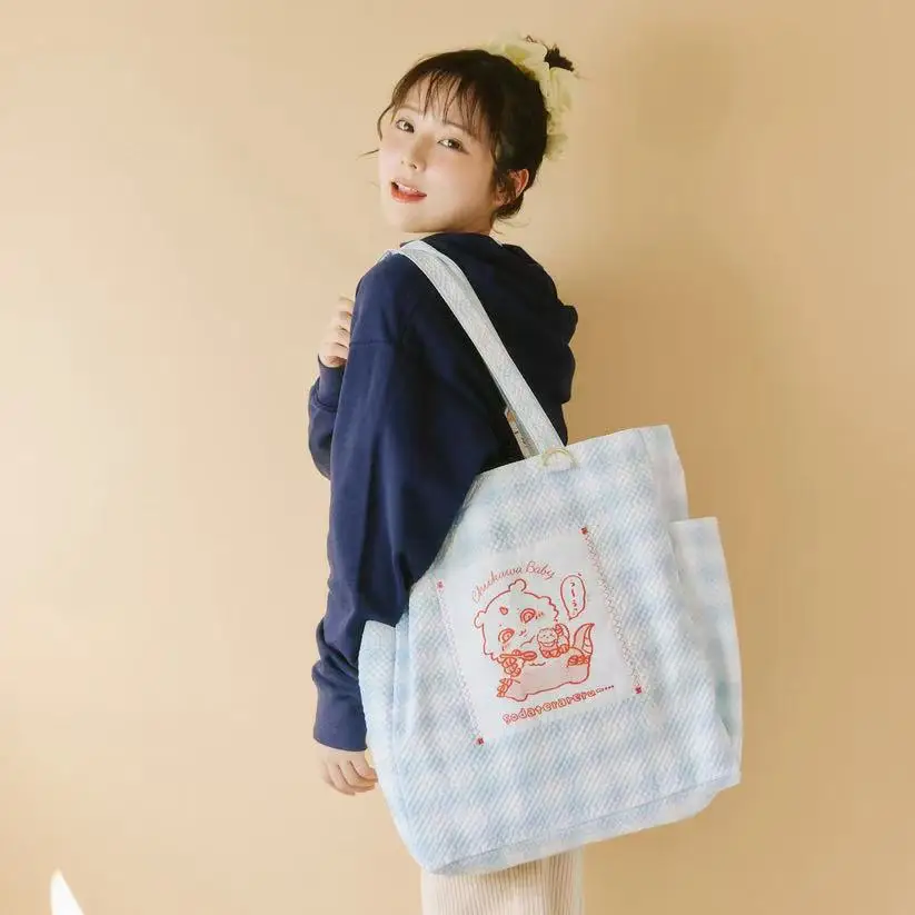 New Chiikawa Girls Shoulder Bag Cute Cartoon Large Capacity Tote Bag Hand Bag Student Summer Tuition Pack Bags for Woman