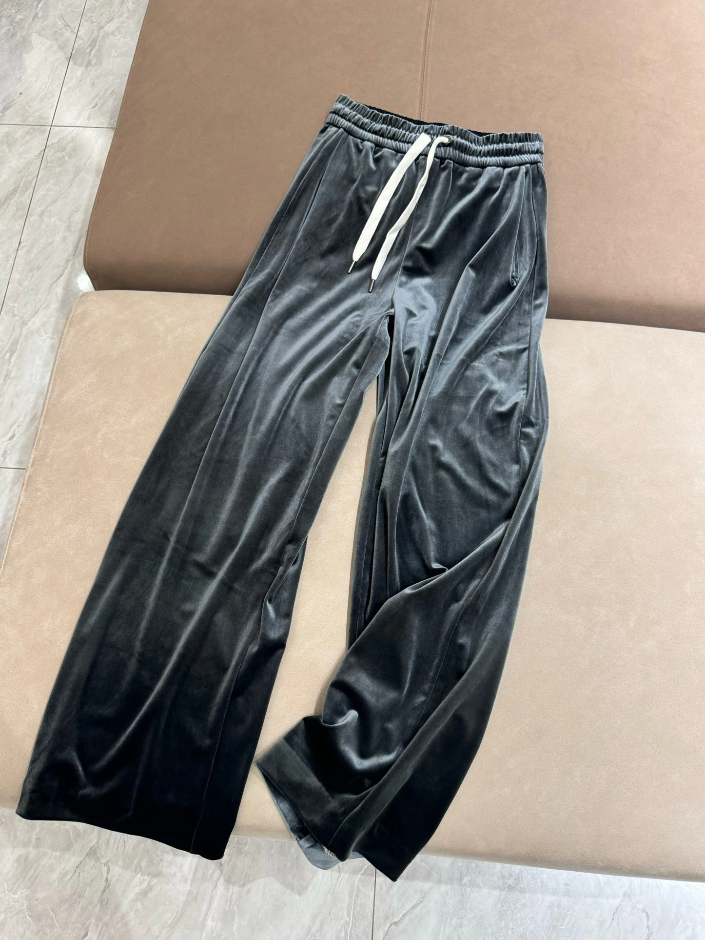 Autumn Winter 2024 Women's Wide Leg Pants High Waist Drawstring Trousers