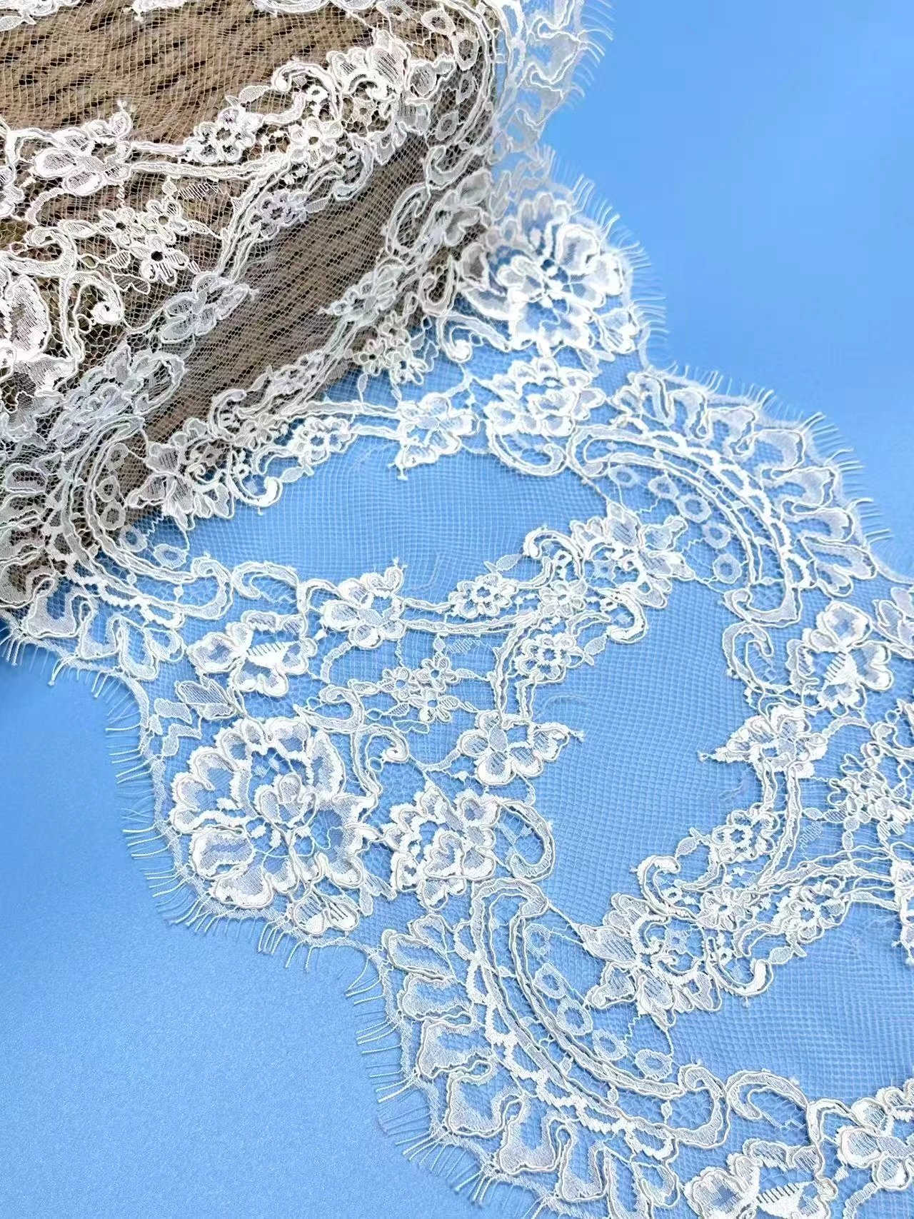french-trim-lace-24cm-wide-embroidered-eyelashes-lace-trim-flower-white-lace-fabric-handmade-diy-wedding-grown-making