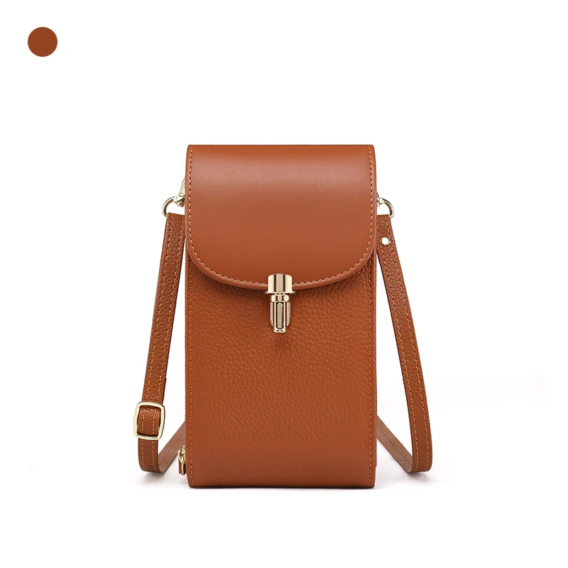 Leather Phone Shoulder Bag with 8 Card Slots