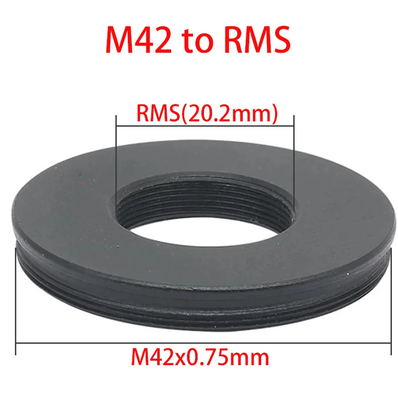 M42-RMS M42 to C-mount Adapter Ring Microscope Objective Lens RMS Thread C Mount Lens to M42x0.75mm Adapter Ring