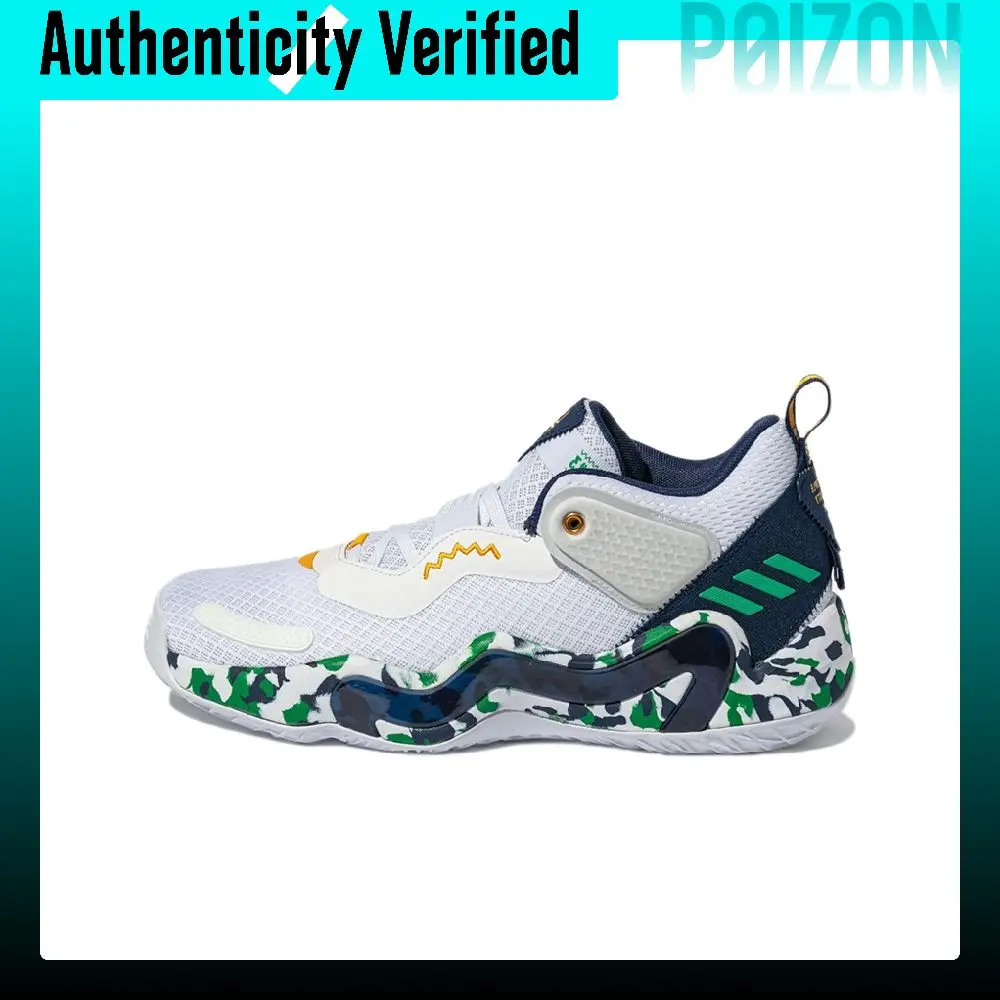 Adidas D.O.N. Issue #3 Basketball Shoes Men's Mid Top White/Navy/Green/Yellow GV7258