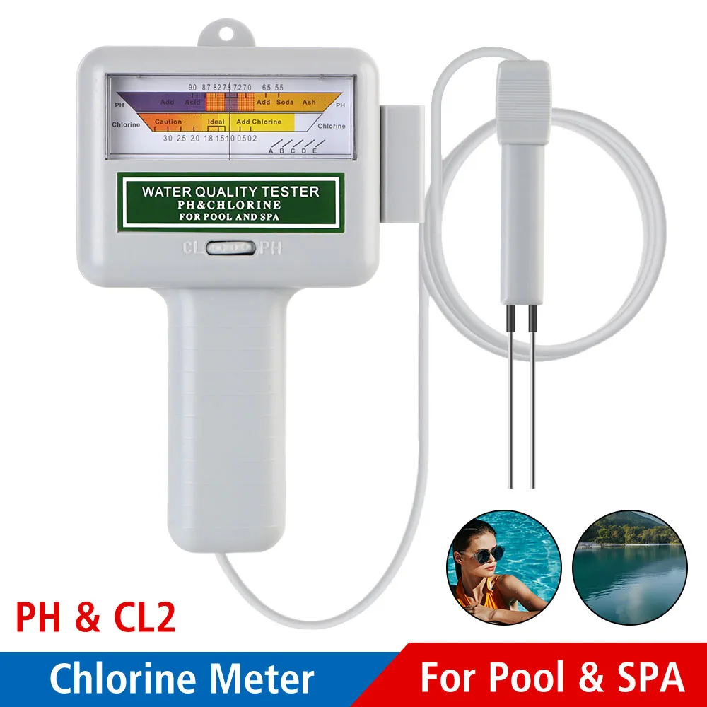 2 In 1 For Swimming Pool Spa Water Quality Tester Chlorine Monitor Tester PH & CL2 Tester Meter Portable Analytical Device