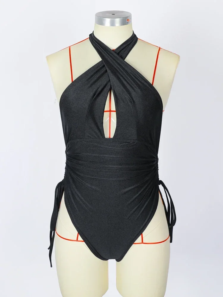 Zrtak ソリッドワンピース水着ハイカット水着背中の開いたビーチウェアディープ V ボディスーツ女性の水着セクシーなワンピーススーツ