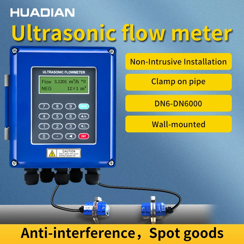 220ac الجهد ثلاثي المشبك الصحي الحائط dn 150 8 بوصة المياه مقياس التدفق بالموجات فوق الصوتية للمياه قناة مفتوحة 3 بوصة خط #1