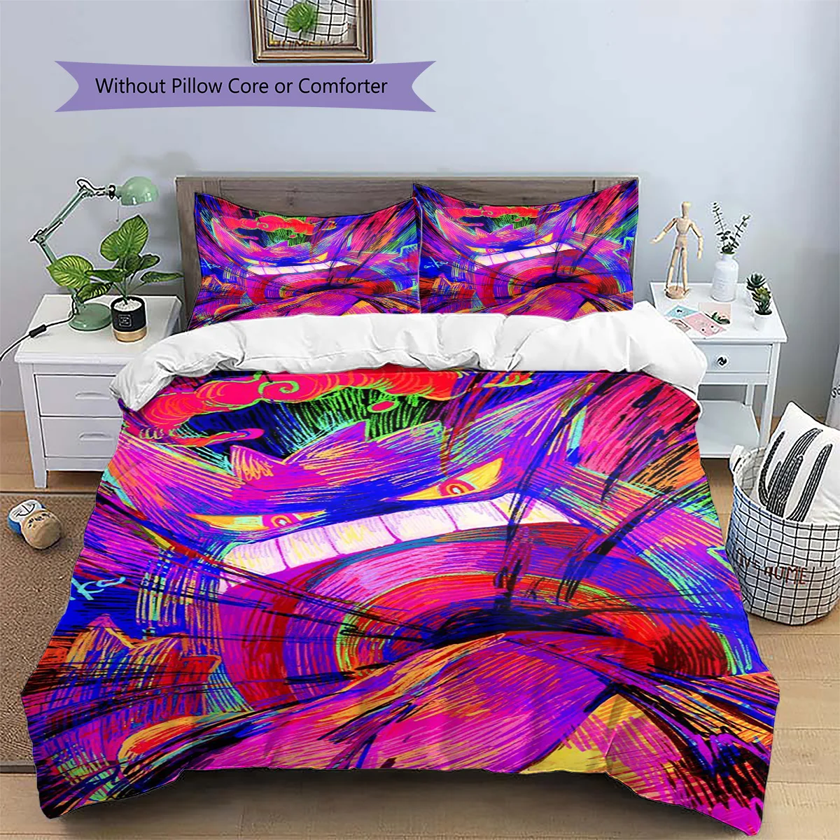 Ectoplasma Patterned Pillowcase & Duvet Cover Set Daily Bedroom Decor Bedding Special Present for Anime Lovers.-TING