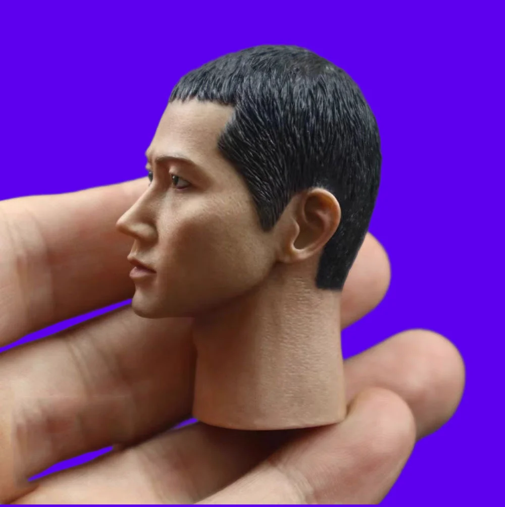 For Sale 1/6th Asia Handsome Tough Guy Soldier Doll Male Head Sculpture Carving WWII Series For 12" Action Figure Collect DIY