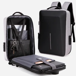 Black PC Hard Shell Bag Leisure Commuting Waterproof Lightweight Business Backpack Men's Backpack Anti-theft Lock Computer Bag