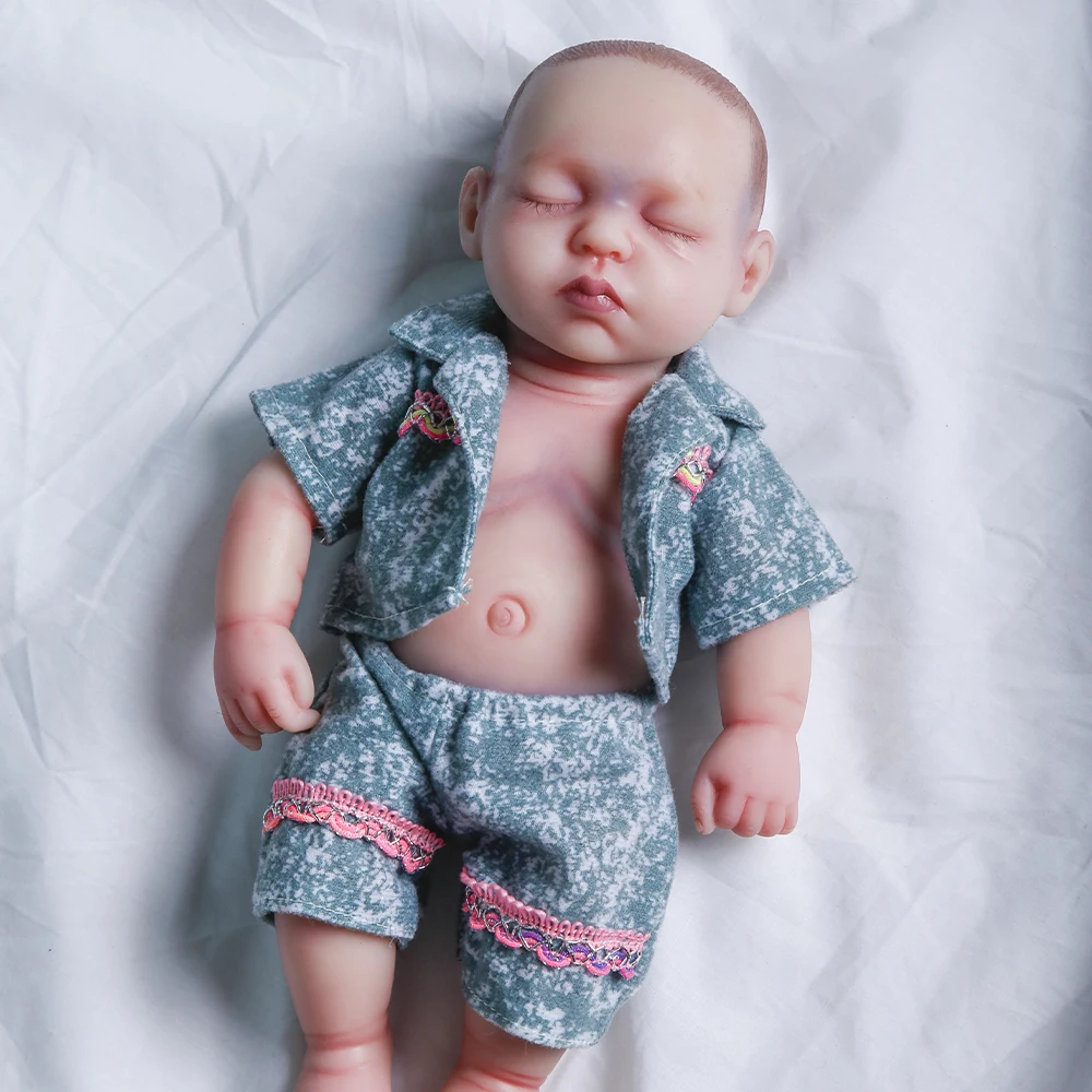 11.8 in Reborn Baby Dolls Girl With Eyes Closed Realistic Soft Reborn Dolls Full Body Silicone Surprice Children Anti-Stress New