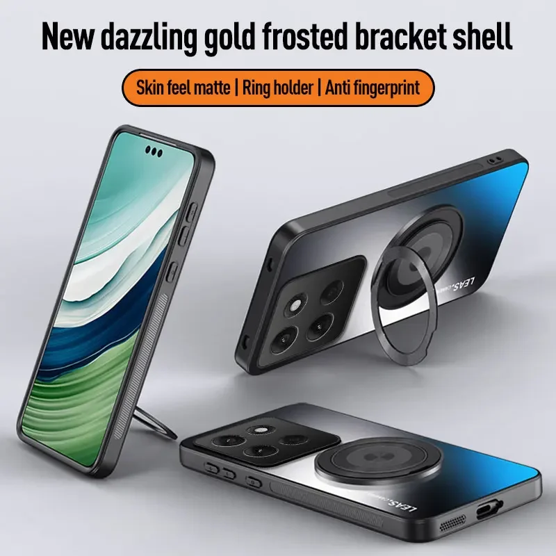 Frosted Soft Matte Stand Magnetic Car Phone Case for Motorola Moto G56 G86 ShockProof Back Protect Cover Coque Moto G56 G86