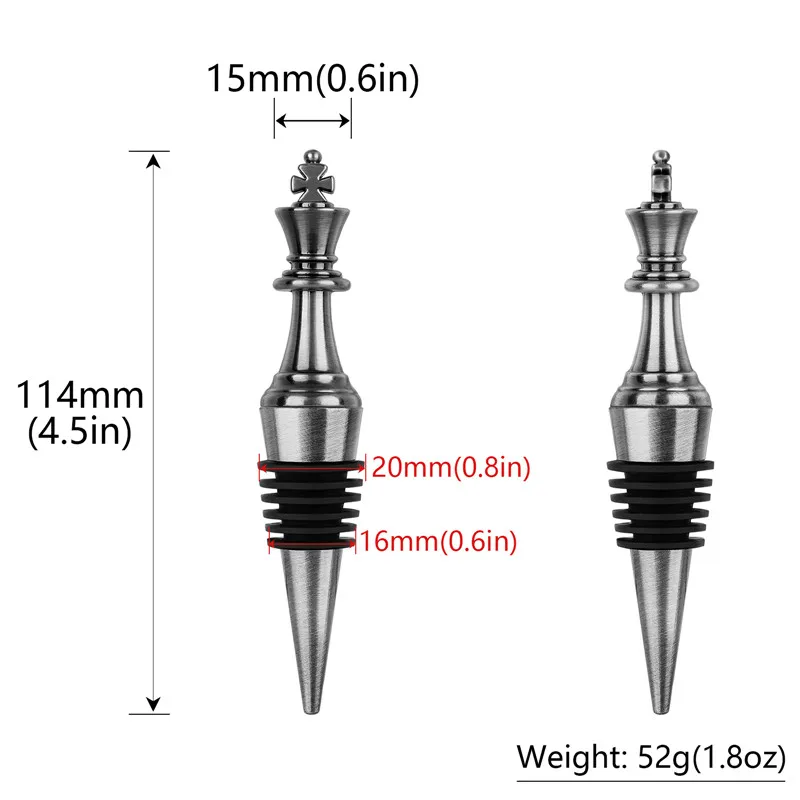 سدادة زجاجة معدنية الشطرنج الملك تصميم الشمبانيا التوقف سدادات لملحقات بار المطبخ الزفاف