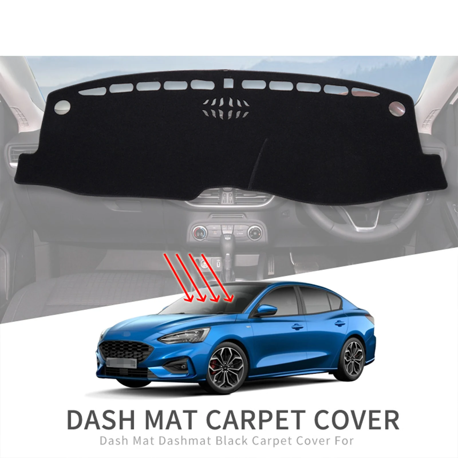 

Car Dashboard Mat for Ford Focus MK4 2018 2019 2020 2021 2022 2023 Sunshade Protective Carpet Dash Mat Dashmat