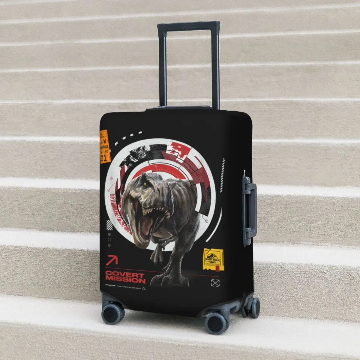 

Jurassic World Rebirth T-Rex Covert Mission Suitcase Cover Cruise Trip Vacation Elastic Luggage Supplies Protection