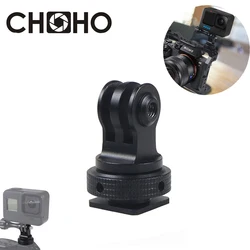 For Gopro 13 Accesorios Aluminum Mount Alloy 1/4 Tripod Rotaion CNC Adapter Hotshoe For Go Pro Hero DJI Action Camera Insta360