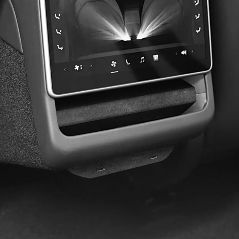 

Для Tesla Model 3 Model Y, защитная наклейка на заднее вентиляционное отверстие, изготовленная из алькантары, аксессуары для тюнинга салона автомобиля