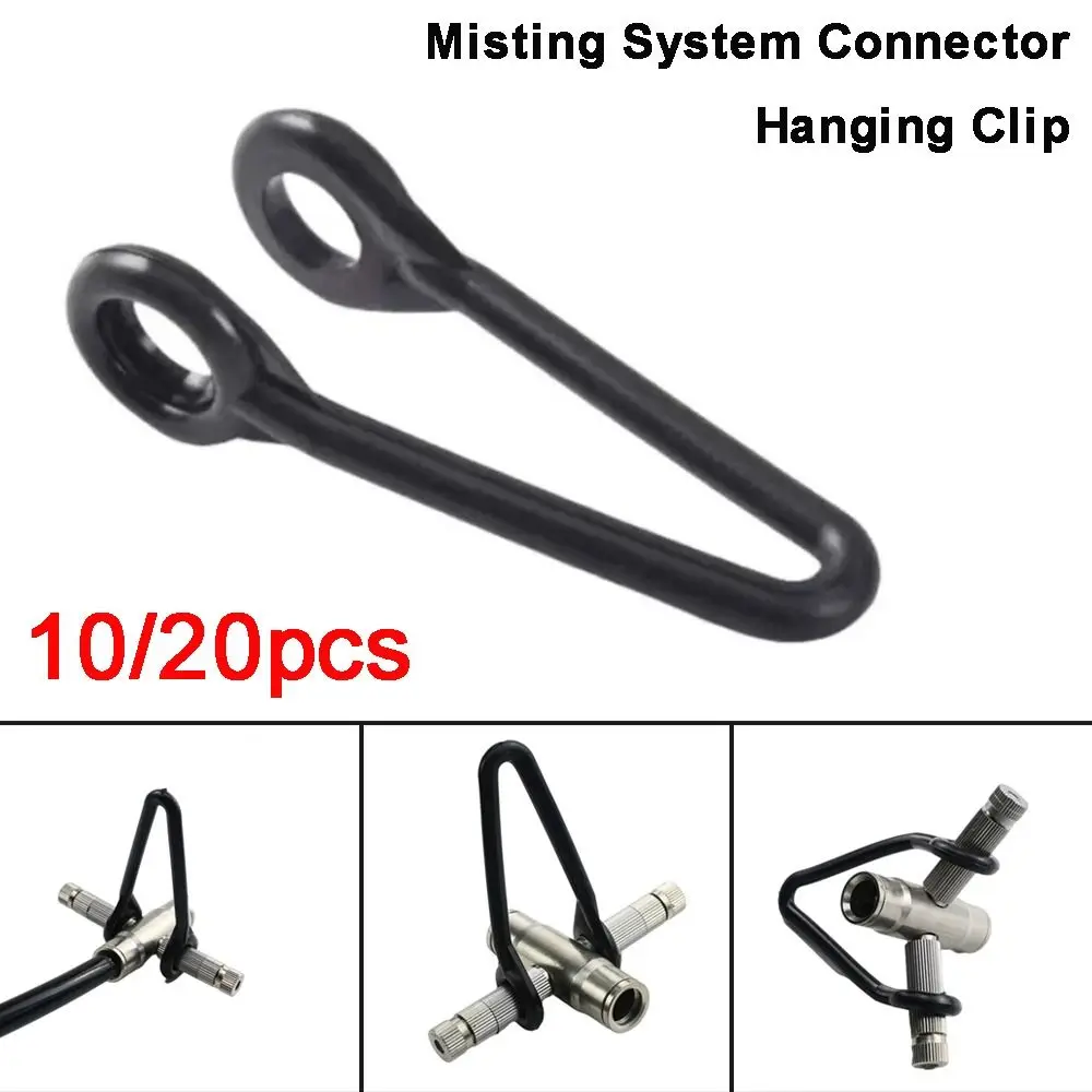 10/20pcs Plastic Misting System Connector Flexible Loop V Shaped High Pressure Fog Machine Two Holes Design Spray Seat Clamp