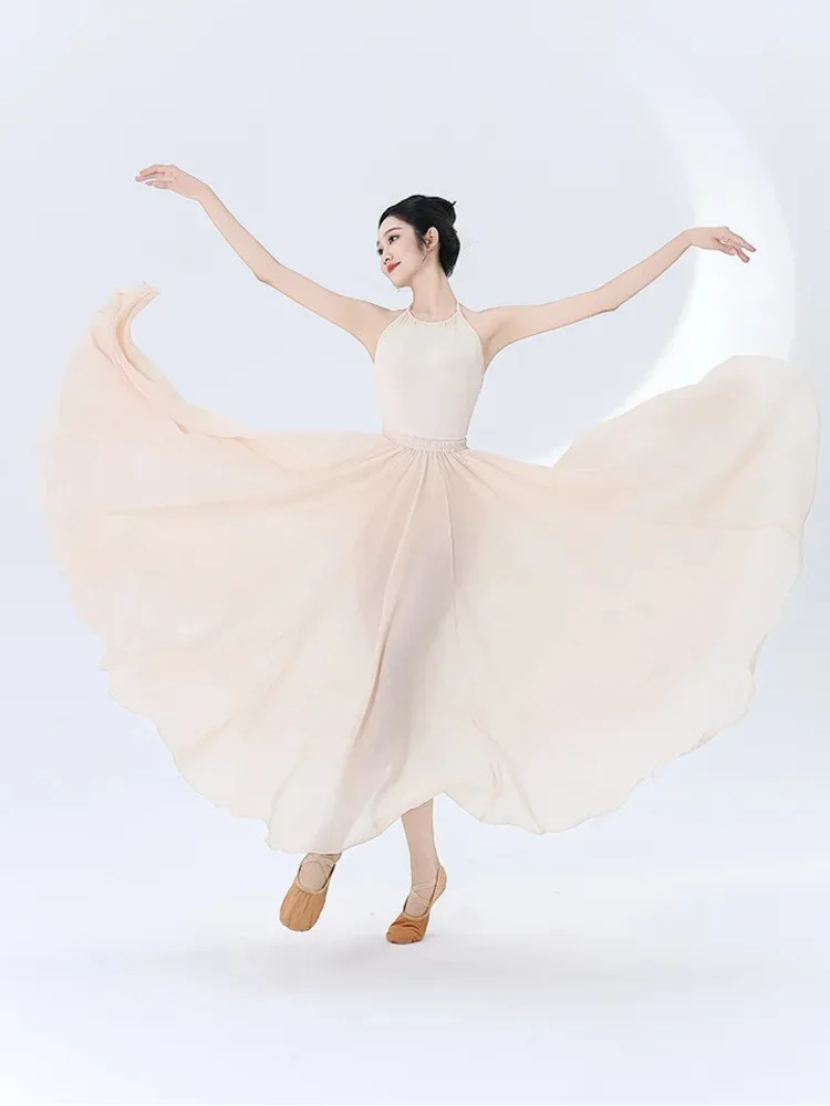 Backless Spaghetti Strap Ballet Crop Top and Tulle High Waist Skirt Set – Elegant Stage Costume for Women Dance Performance