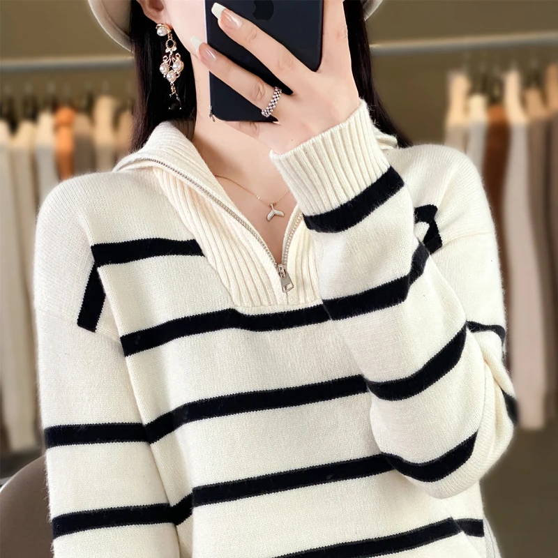 2023 Women\'s Cashmere Sweater Women\'s Knitted Sweater Long Sleeve Pullover Autumn and Winter Clothing Warm Pullover