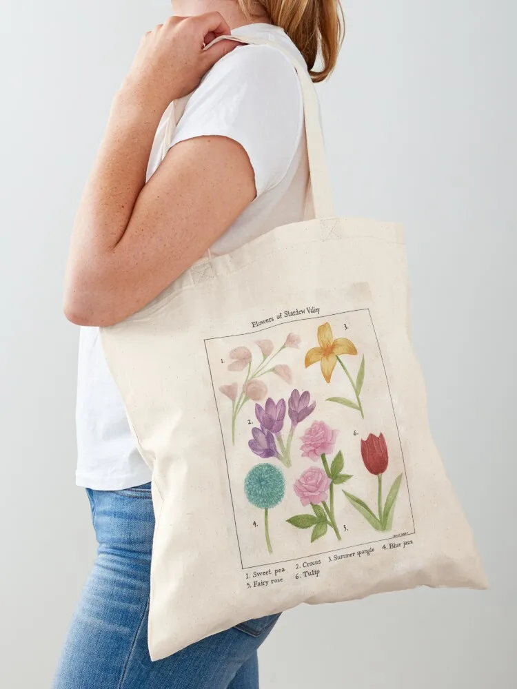 

Flowers of Stardew Valley flora and fauna print Tote Bag custom canvas bag handbag shopper bags shopper bags for women