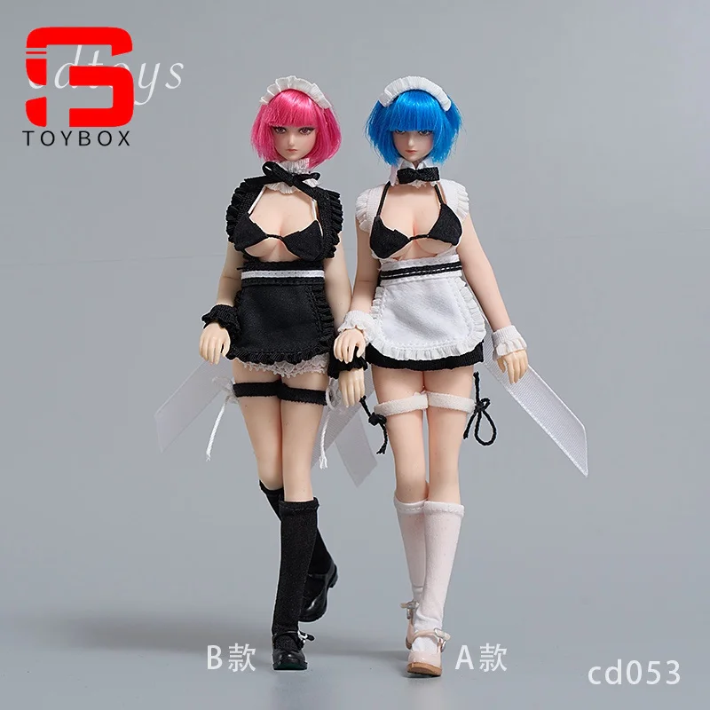 In Stock cdtoys cd053 1/12 Scale Female Cute Maid Outfit Clothes Set Model Fit 6'' Soldier Action Figure Body Dolls