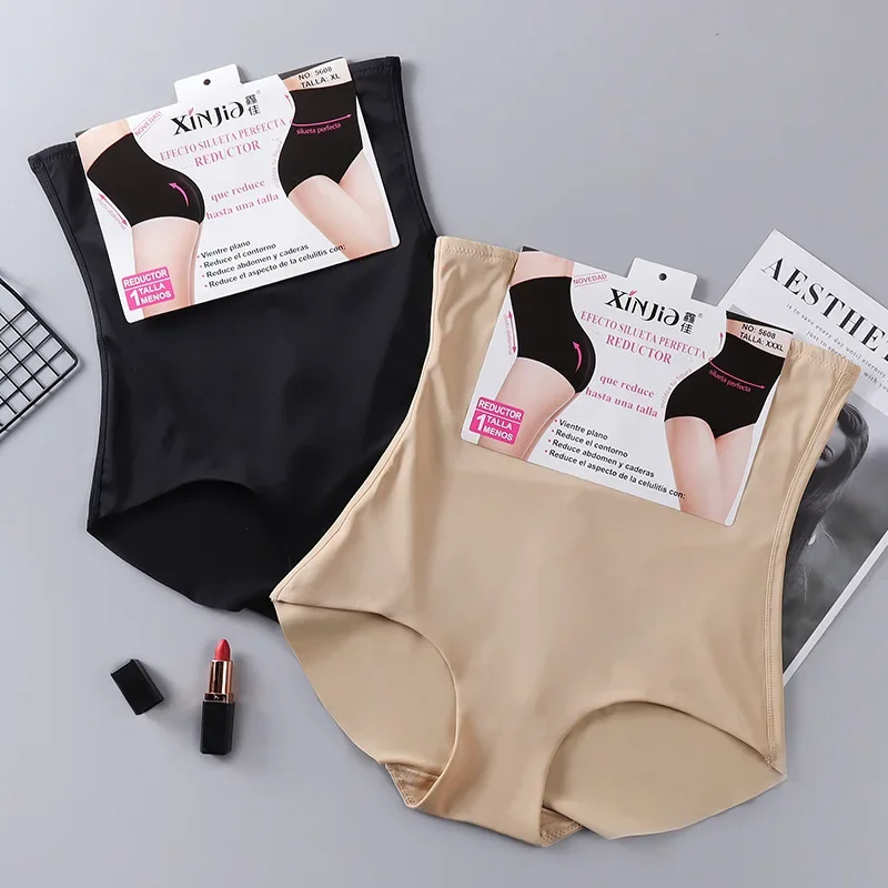 Shapewear emagrecimento barriga seda gelo para mulheres, cintura alta e elevação do quadril, cinto pós-parto, cuecas cuecas