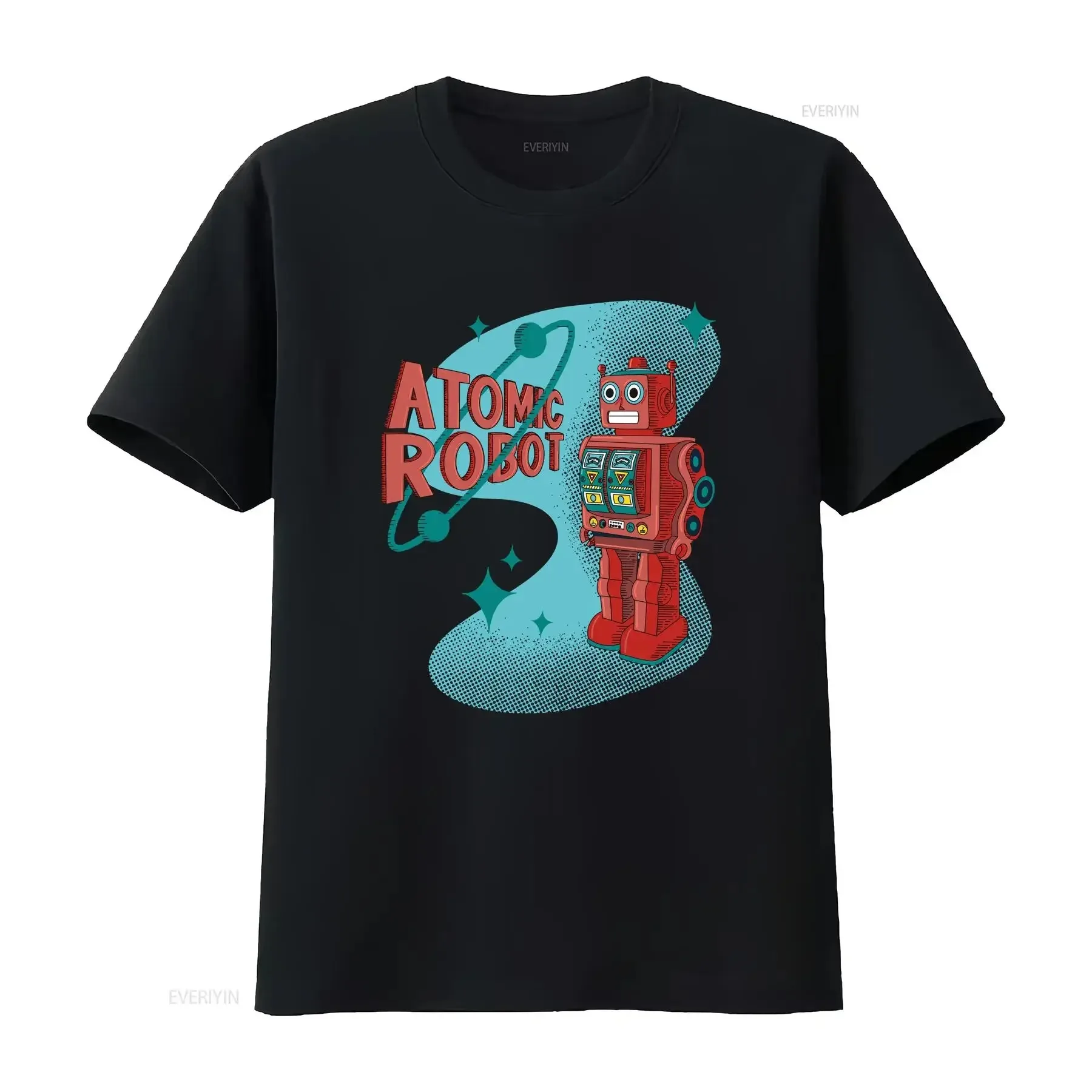 

Atomic Space Robot Retro Vintage Toy T Shirt vintage Washed Casual Unisex Breathable homme Stylish Stretched