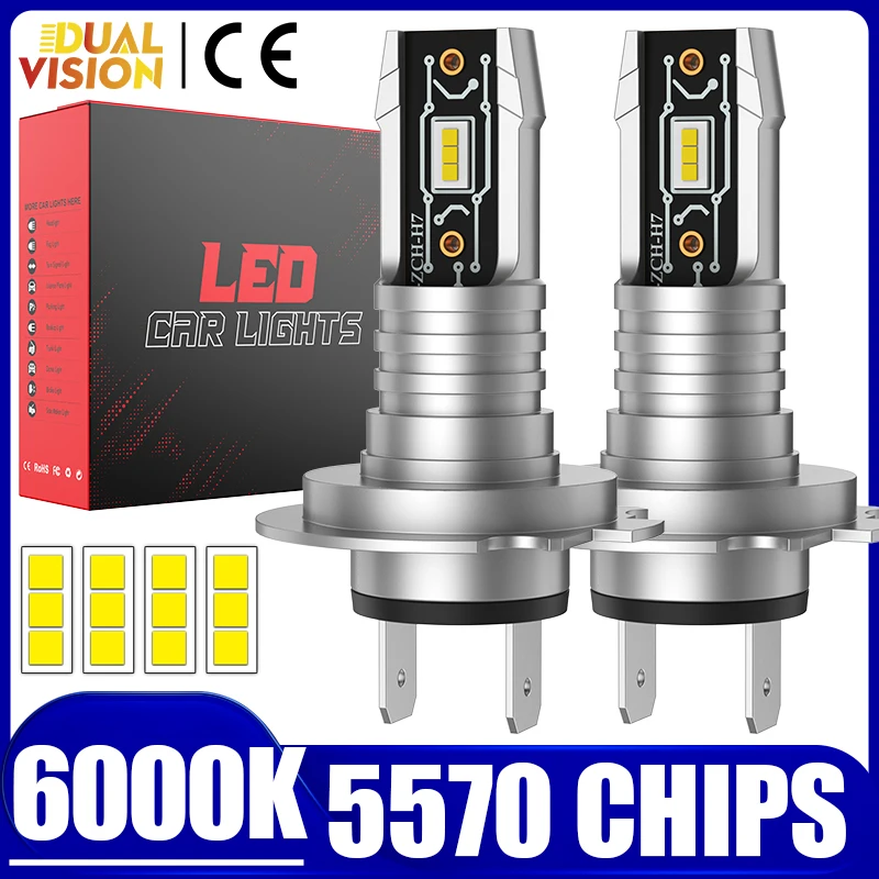 2PCS H7 LED Headlight Canbus Plug&Play Light Bulbs for Car With Fan Turbo Lamp 6000K Auto LED Light Fog Lamp High Power 12V