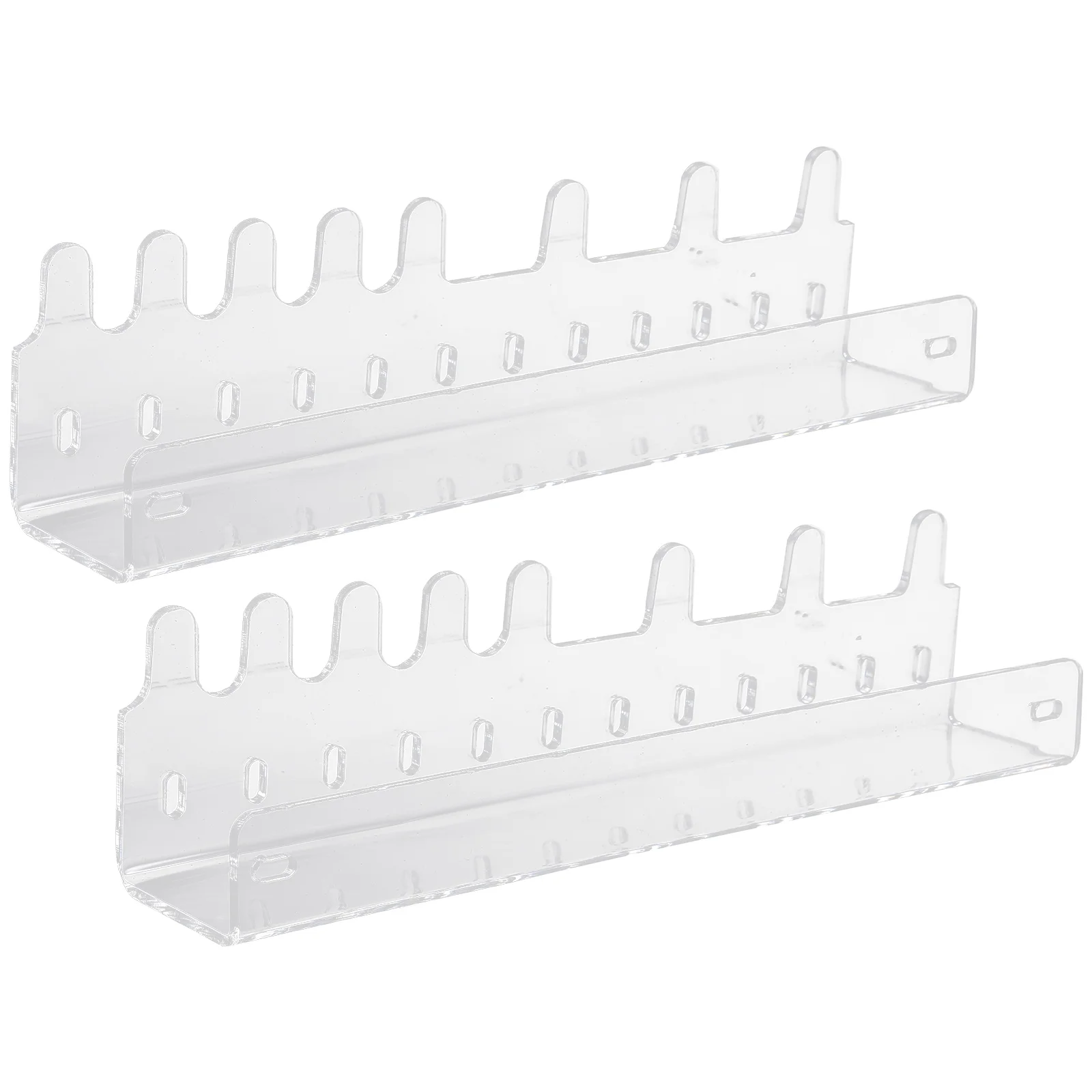 2Pcs Wall Mounted Jewelry Rack Acrylic Display Organizers Hanging Earring Necklace Holder Transparent Material