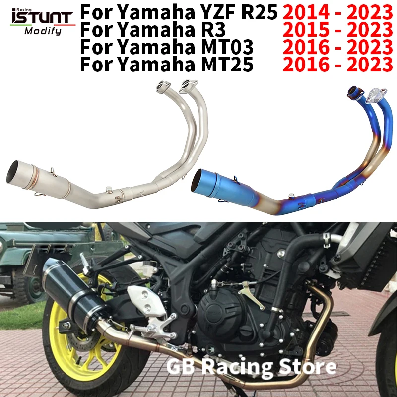 

Slip On For Yamaha R25 R3 MT 25 MT 03 2014 - 2023 Motorcycle Exhaust Full System Modified Front Link Pipe 51MM Espace Moto