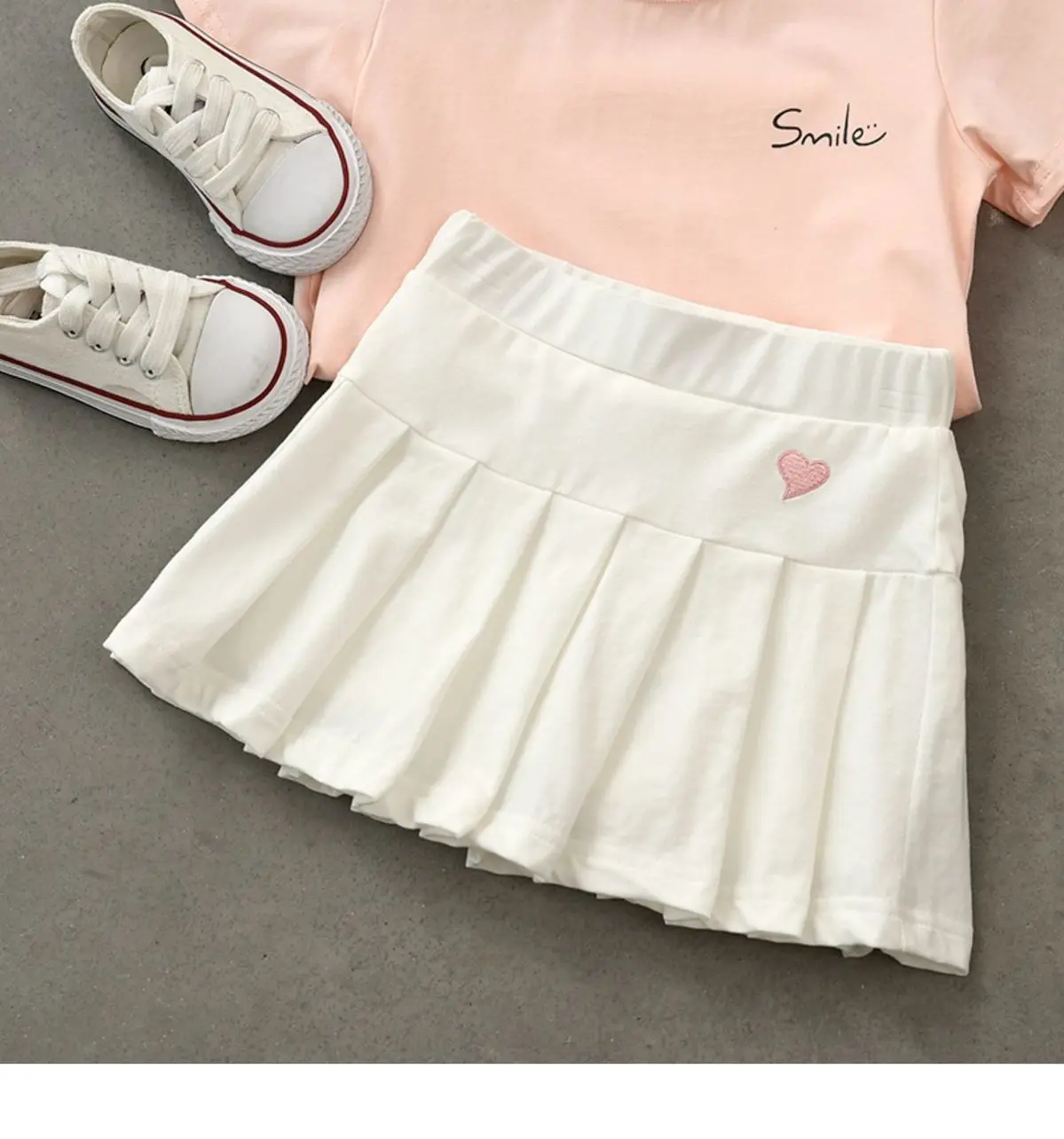 Children\'s Summer Dress with Safety Pants Thin Skirts for Girls New Versatile Pleated Skirt Pants Korean Student Uniform Skirts