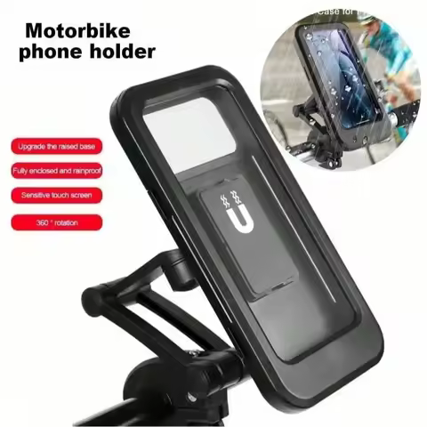 Universal Waterproof Bicycle Phone Holder Motorcycle Mount 360 Swivel Adjustable Magnetic Stand For Mobile Phone GPS Navigation
