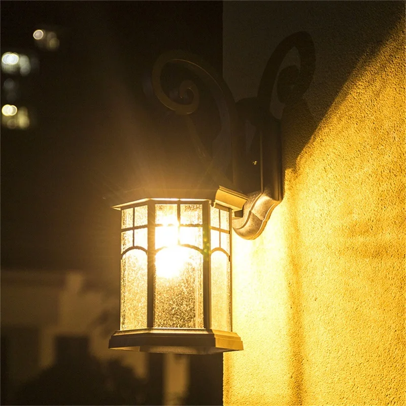 TINNY Outdoor Retro Wall Sconces Light LED Waterproof IP65 Black Lamp for Home Porch Decoration