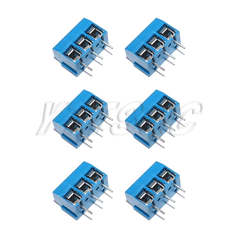 10Pcs KF301-2P KF301-3P 5mm PCB Screw Terminal Block KF301 2 Pin 3 Pin Wire Connector Straight Needle Blue