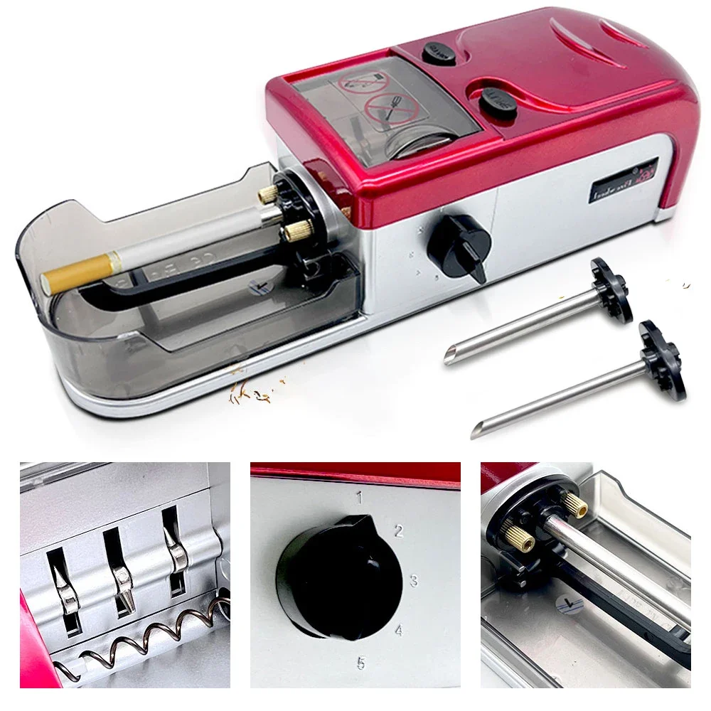 Automatic Cigarette Rolling Machine, Electric Automatic Injector for Tobacco,Injector Tobacco Filling 5.5/6.5/8mm Tube Roller