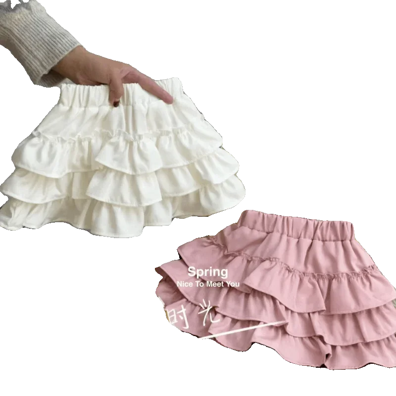 2024 Baby Girls Layers Cake Skirts With Safe Shorts Fashion Kids Children Birthday Summer Skirt Casual Cute Clothes