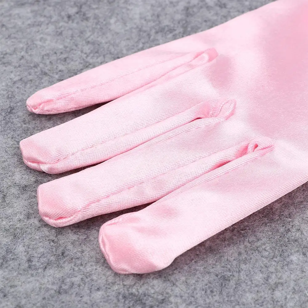 and Satins 1pair Children's Party Wedding Short Gloves Princess Gloves Brief Paragraph Lady Gloves Bowknot Gloves Dress Gloves